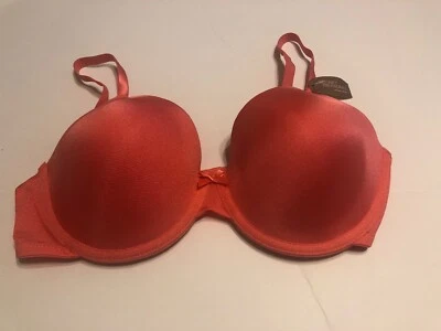 Secret Treasures Bra T-Shirt Underwire Coral Silk Women NEW - Image 1 of 4