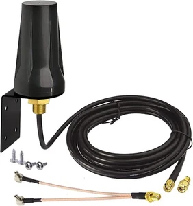 4G LTE Antenna 5dBi Outdoor Waterproof Wall Mount SMA RP-SMA with Dual TS9 Cable - Picture 1 of 16