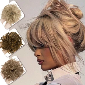 100% Como ECHTHAAR Messy Bun Piece Extension trenza Scrunchie Dutt nudos para el cabello rizados - Imagen 1 de 38