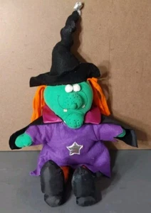 Marioneta de mano de felpa de nailon bruja de Halloween de colección 1996 International Silver Co - Imagen 1 de 5