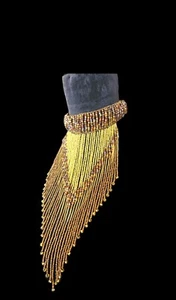 Brown Beaded Fringe Choker Necklace, Gold Beaded Tribal Necklace, Necklace Set - Picture 1 of 7