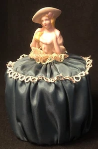 Antike viktorianische Nadelkissen Keramik Puppe Figur - Bild 1 von 7