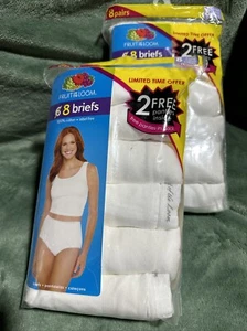Fruit of the Loom Women's  Cotton Briefs Size 8 Xl White NEW / Open Pack  16 Pc - Picture 1 of 13