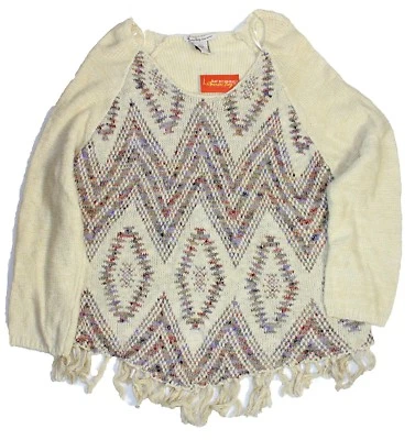 American Rag Women's Aspen Fringe Tunic Sweater, Oatmeal Combo - Beige, 3X - Изображение 1 из 3