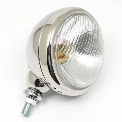 Pair 5 3/4" Polished stainless headlamps without sidelight Kit Car/Morgan/Austin - Image 1 of 3