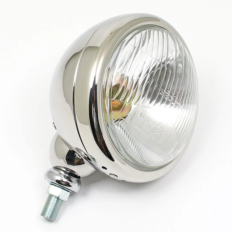 Pair 5 3/4" Polished stainless headlamps without sidelight Kit Car/Morgan/Austin - Image 1 of 3
