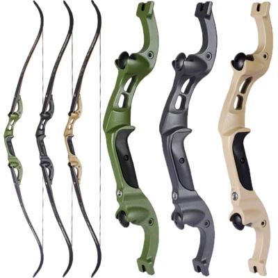 62" Recurve Bow F Interface 25-60lbs Limbs 19'' Riser Archery Hunting Shooting - Image 1 of 4