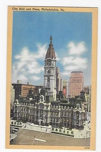 Philadelphia Rathaus und Plaza PA Penn Vintage Postkarte - Bild 1 von 2