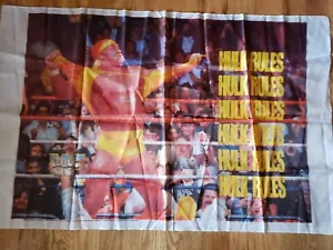 L@@k!!! Vintage Hulk Hogan tapestry 28" x 44" WWF 1989 - Bild 1 von 7