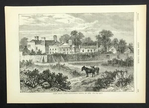 London Mansfields House in 1785 Caen Wood original print History Places 1878 - Picture 1 of 3
