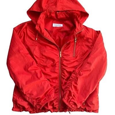Chaqueta Calvin Klein Spectator para mujer 1X roja resistente al agua Gorpcore nueva sin etiquetas Foto 1 de 4