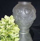 Czech Glass Vase Frosted  Roses