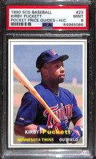 1990 SCD BASEBALL POCKET PRICE GUIDES-HAND CUT #23 KIRBY PUCKETT PSA 9 44945086