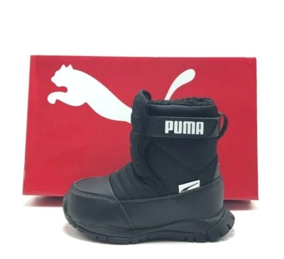 *NEW* TODDLER BABY PUMA NIEVE BOOTS WTR AC (BT) BLACK (380746 03) - Image 1 of 4