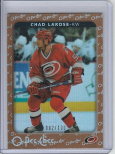 06/07 OPC Carolina Hurricanes Chad Larose Rainbow card #91 Ltd #2/100