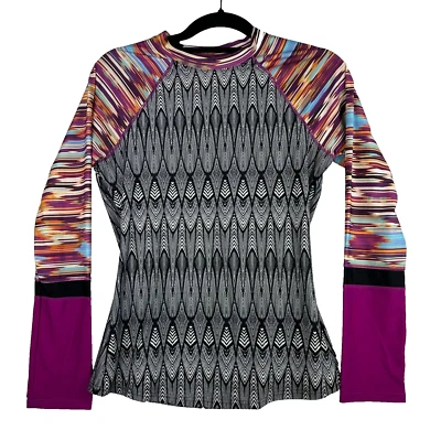 Prana Womens Lorelei Sun Top Size S UPF 50+ Rash Guard Slim Colorful Swim Surf - Image 1 of 4