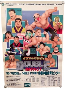 1993 NJPW Event Double Impact Poster Hellraisers Road Warrior Hawk Vintage Rare - Picture 1 of 6