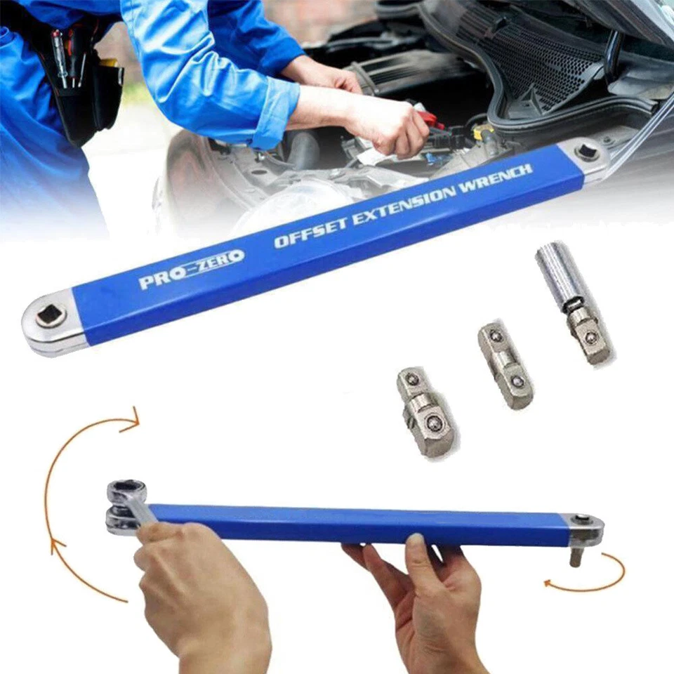 Spanner Extension Wrench Set Offset Ratchet Spanner Extender with Adapters 39cm - image 1 of 4