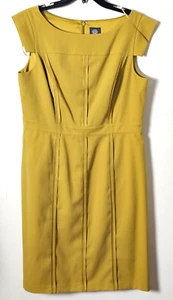 Vestido para mujer Vince Camuto dorado mostaza funda estilo recortado manga talla 14 - Imagen 1 de 10