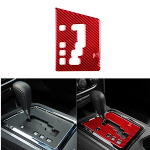 For Dodge Challenger 2008-2014 Type A Red Carbon Fiber Gear Shift Trim Cover NEW - Foto 1 di 11