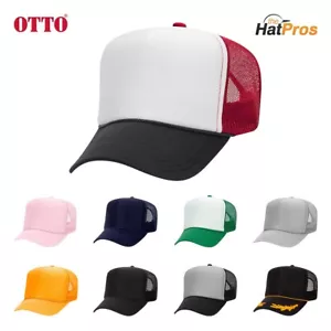 Cappellino camionista anteriore in schiuma posteriore a rete 5 pannelli corona alta con chiusura a scatto - Foto 1 di 46