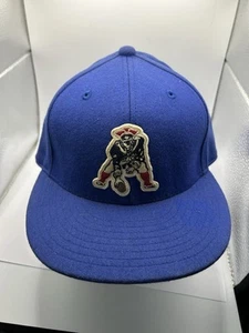 New England Patriots Fitted Hat Cap Mitchell Ness Size 7 Wool Blue NFL - Picture 1 of 5