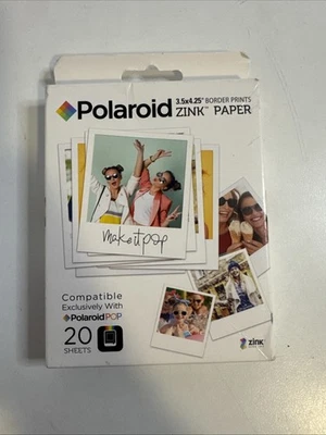 NEW Sealed Polaroid POP ZINK Photo Border Paper 3.5 x 4.25" Pack of 20 Sheets - Image 1 of 2
