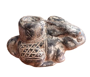 De colección Polinesio Maorí Tiki Animal Salvaje Figura Arcilla Estatua Candelabro - Imagen 1 de 16