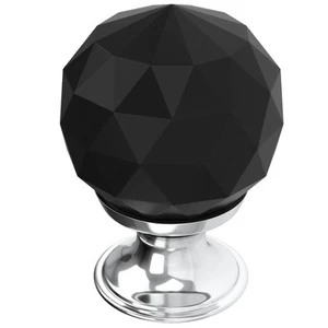 Crystal Cabinet Knobs 4 Pack - Black Round Ball Diamond Glass Drawer Knobs Pu... - Picture 1 of 8