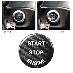 For BMW 3 5 Series X1 X3 X5 X6 Carbon Fiber Engine Start Stop Push Button Cover - Picture 1 of 10