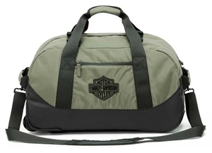 Harley-Davidson 21" B&S Crinkle Nylon Carry-On Wheeling Duffel Bag - Green - Picture 1 of 4