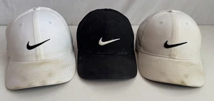 Lot of 3 Hats Nike One Size Bundle Legacy91 Golf Dri-Fit White Black Unisex - Picture 1 of 7