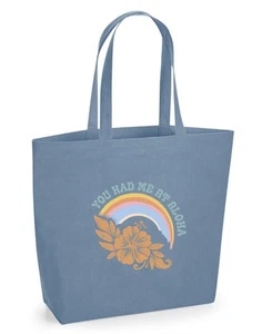 Aloha Tragetasche Regenbogen Hibiskus Strandtasche Retro Hawaii Geschenk Tropical wiederverwendbar - Bild 1 von 8