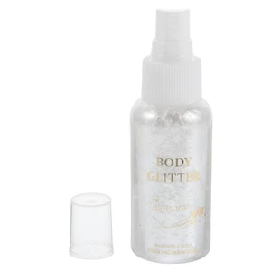  Spray corpo lucido Glitter corpo scintillanti Lacca per capelli glitter argento - Foto 1 di 12