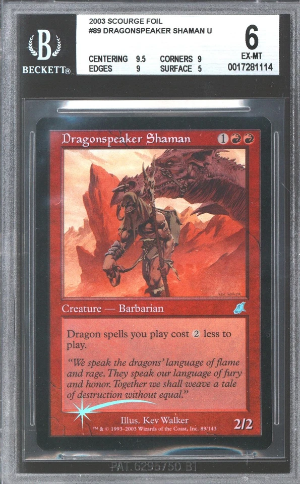 Magic MTG Scourge FOIL Dragonspeaker Shaman BGS 6 (9.5 9 9 5) LIGHTLY PLAYED LP - Image 1 of 1