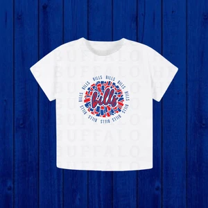 Kinder Buffalo Fußball Bommel Cheerleader Shirt, Baby Büffel Fan Geschenk, Jugend - Bild 1 von 2