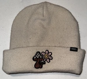 Vans Beige Tejido Gorro Sombrero Champiñón Flor Parche Ropa de Calle Estilo Patín - Imagen 1 de 5