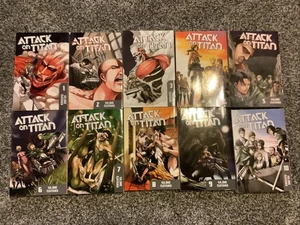 Attack On Titan Manga Lot Number 1-10 Used Manga Anime Books - Picture 1 of 2
