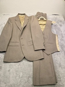 Playboy Vintage 3 Piece Suit Mens  Brown Pin Stripes Made In The USA 161408 - Picture 1 of 24