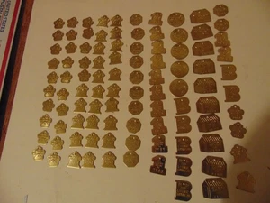 Lot of 100 Brass Dog License Tags Misc shapes Bourne Ma State Town - Picture 1 of 5