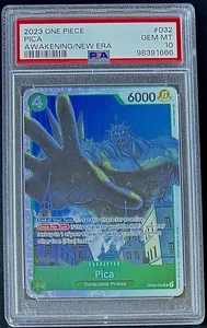 PSA 10 One Piece OP05-032 SR Pica - English - Awakening of the New Era - Graded - Picture 1 of 2