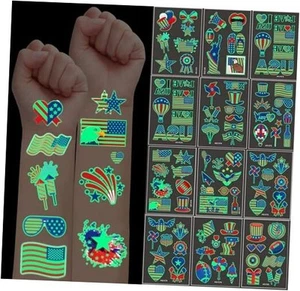Luminous 4th of July Temporary Tattoos, 80Pcs Fourth of July American National  - Picture 1 of 8