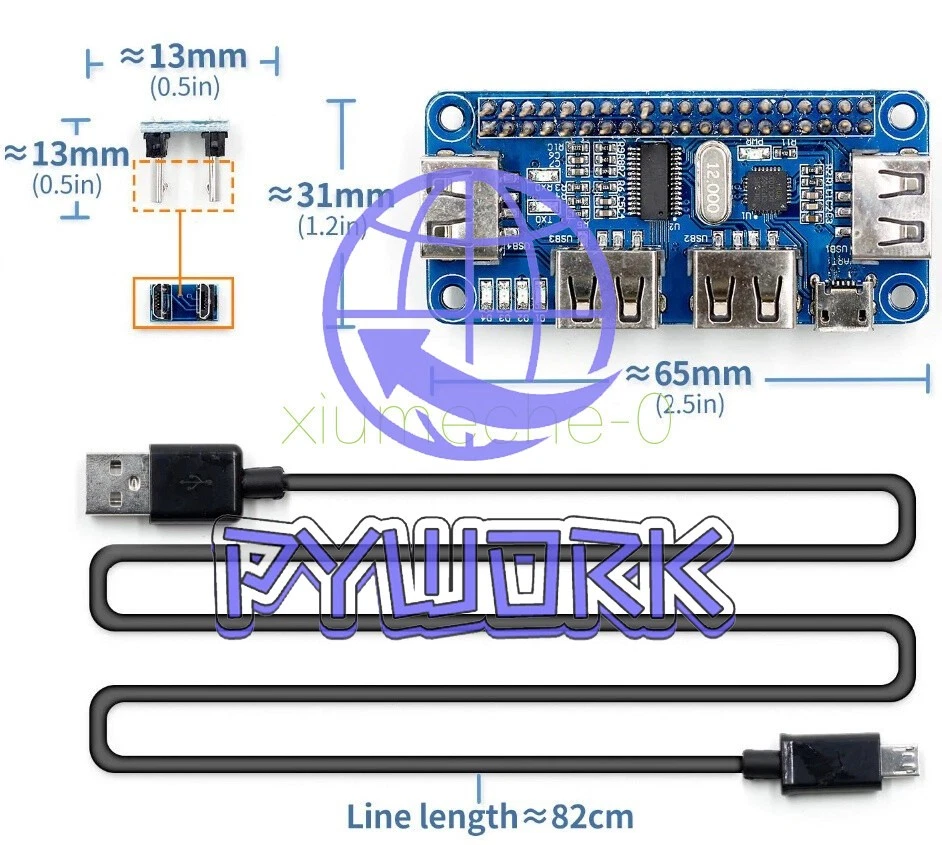 4 Port USB Hub For Raspberry Pi Expansion Board 5V UART Raspberry Zero/ W/3B+ - Image 1 of 4
