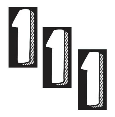 PEGATINAS PARABRISAS DISTRIBUIDOR DE AUTOMÓVILES CALCOMANÍAS DE VINILO GRANDE NÚMERO 3 PAQUETES BLANCO NEGRO Foto 1 de 2