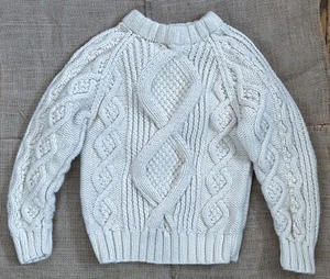 Vintage Boys Gymboree Cream Cable Knit Fisherman Sweater XS S Preppy Grandpa - Picture 1 of 4