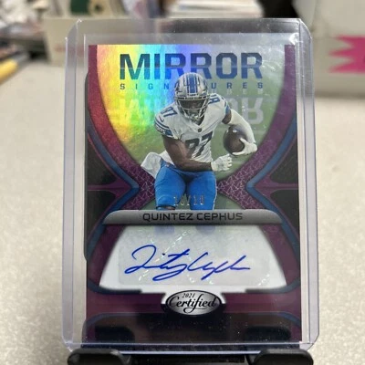 2021 Panini Certified Quintez Cephus  #MS-QC Purple Mirror Signatures Auto /10 - Image 1 of 2