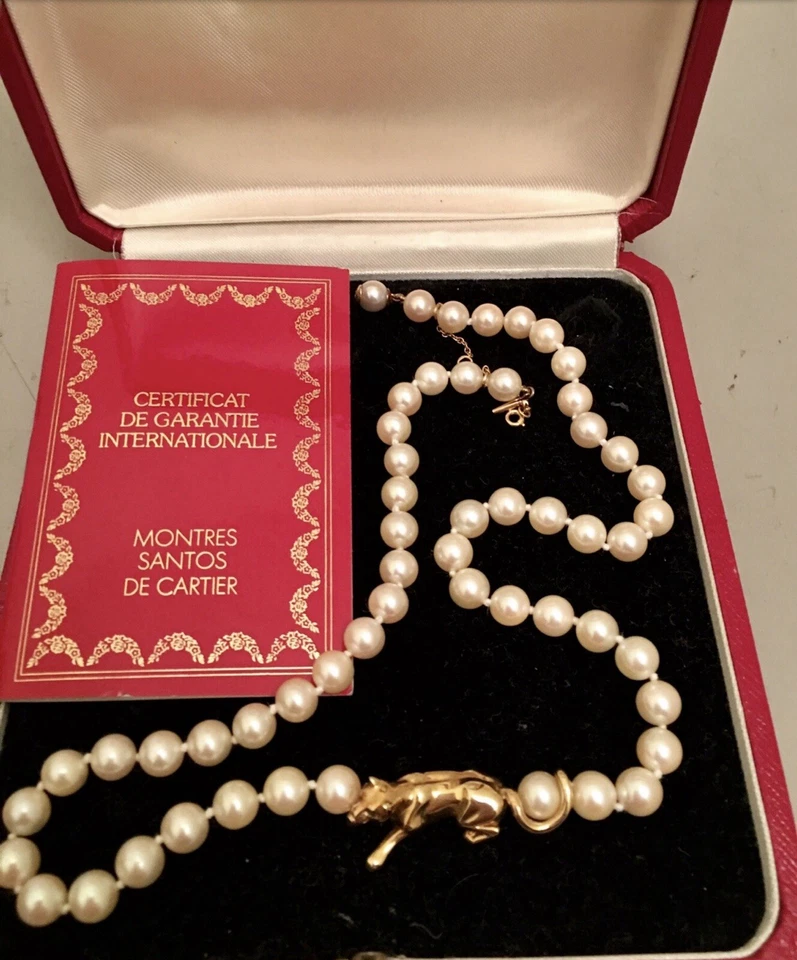 COLAR CARTIER VINTAGE 53 PÉROLAS ROSA  - Imagem 1 de 1