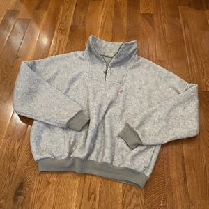 Vintage anni 70 Turfer retrò abbigliamento sportivo uomo pile 1/4 zip Polartec golf grigio taglia L - Foto 1 di 12