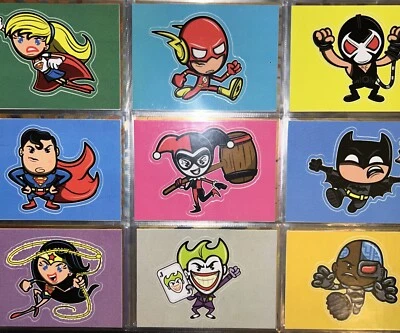 DC EPIC BATTLES CRYPTOZOIC BAM! STICKER SET Of 9 Nonsport Trading Cards Stickers - Image 1 of 4
