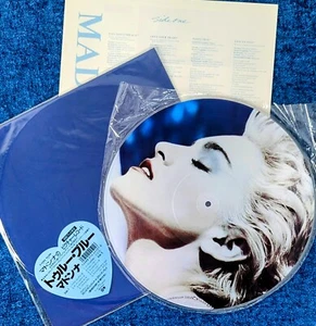 MADONNA TRUE BLUE 12'' PICTURE DISC VINYL LP JAPAN 1987 BLUE HEART PROMO HYPE - Picture 1 of 12
